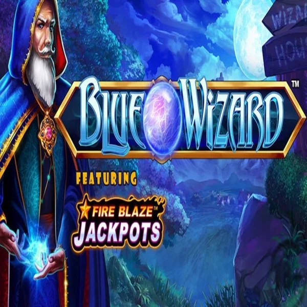 Slots logo of Blue Wizard Fire Blaze Jackpots from Rarestone Gaming at Casoola Casino