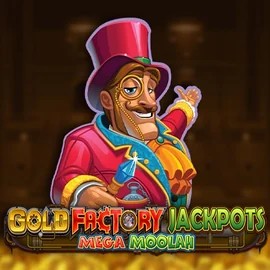 Gold Factory Jackpots Mega Moolah slot visual from Aurum Signature Studios available on casoolaa.com